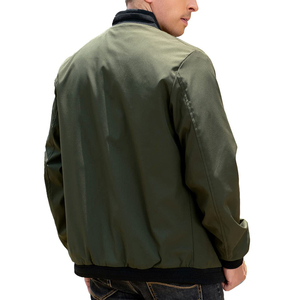 Chaqueta Bomber de Invierno para Hombre, Corte Ajustado, de Lona y Nailon, con Cierre, Cuello Alto, Estampado Personalizado en la Parte Delantera, Ecológica - Product Image 2