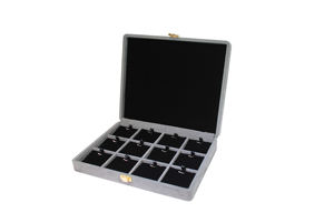 กล่องเก็บสร้อยคอพิมพ์ลายญี่ปุ่นทรงสี่เหลี่ยมสิบสองช่อง มุมโค้งมน โครงสร้างกระดาษกำมะหยี่แบบกำหนดเอง ขนาด 243x213x50 มม. - Product Image 4