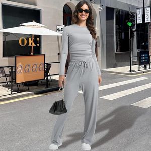 New Design Ladies Long Sleeve Top with Pants Matching <b>Set</b> Soft Comfortable Fabric Women Co Ord Outfit Daily Wear Clothing <b>Set</b> - Product Image 5