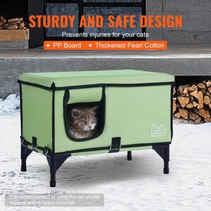 Casa para Gatos Plegable de Tela Oxford 900D, Refugio Elevado y Calefactado para Gatos con Temporizador de Temperatura Ajustable, Mueble Cuboide para Mascotas - Product Image 5