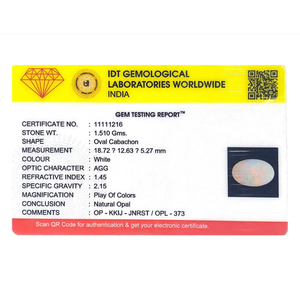 Natural Rough Opal Loose Gemstone 7.55 Carat Certified Wholesale 20mm - Product Image 4