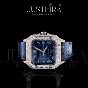 Reloj de Acero Inoxidable con Cuarzo Moissanite Premium, Caja Plateada de Estilo Antiguo, Elegante y Moderno con Brillantes Gemas - Product Image 2