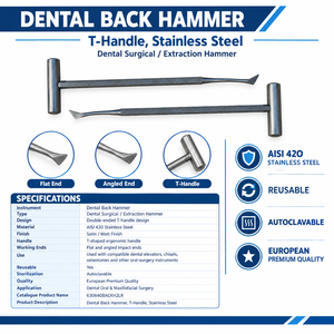 Marteau de rétention manuel compatible avec les éleveurs dentaires, ciseaux et instruments de chirurgie orale et maxillo-faciale - Product Image 6