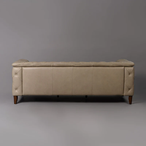 Sofá de Cuero con Base de Madera Estilo Chesterfield Clásico para Sala de Estar, Muebles Artesanales para Interiores, Oficina en Casa - Product Image 3
