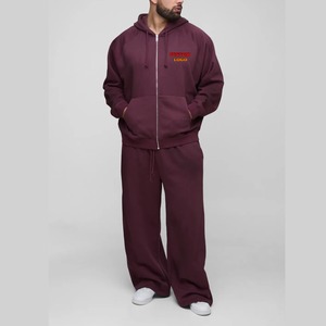 Conjunto Deportivo OEM de 430 g/m², Sudadera con Cremallera y Pantalones Deportivos Extra Grandes, Unisex, Color Sólido - Product Image 4