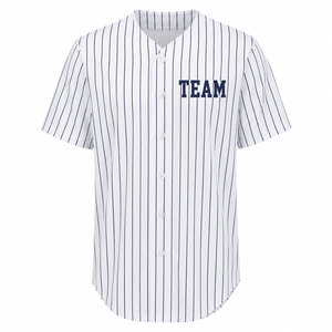 เสื้อเบสบอลทีมพิมพ์ลายดิจิตอลสั่งทำขายส่ง Five B สำหรับผู้ชาย แบบเปล่า ลายทาง ปิดกระดุม ระบายอากาศได้ดี เป็นมิตรกับสิ่งแวดล้อม - Product Image 1