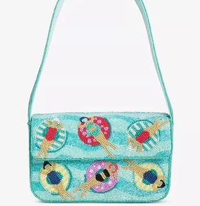 Luxury Bead Shoulder Purse <b>Black</b> Seed Bead Embroidered <b>Evening</b> Clutch Crossbody Handbag - Product Image 2
