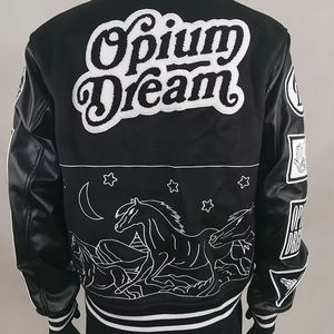 Veste universitaire pour homme de qualité supérieure, design personnalisé, manches en cuir, veste universitaire brodée, veste streetwear d'hiver - Product Image 2