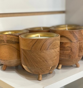 Mango Wood Decorative Candle Jar Container Candle <b>Tea</b> <b>Light</b> Holder Decorative Empty Candle Wax Jar Luxury Home & <b>Christmas</b> - Product Image 3