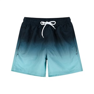 Short de bain à séchage rapide pour hommes, short de plage à taille élastique avec cordon de serrage - Product Image 1
