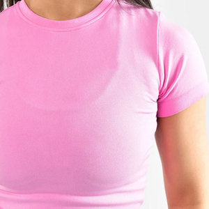 <b>Women</b> Exercise Athletic New 2026 Gym Top <b>Compression</b> High Elastic Custom Material Cotton Jersey Sports T-<b>Shirt</b> For Yoga Wear - Product Image 4