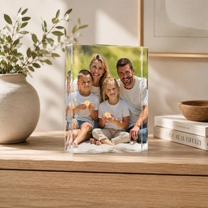 Clear Acrylic <b>4</b> Color Rectangle <b>Photo</b> <b>Frame</b> UV Printing Shatterproof Waterproof Free Standing Horizontal Tabletop Display Modern - Product Image 2