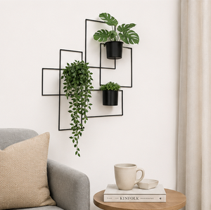 Juego de Macetas de Pared Metálicas Geométricas Modernas, Soporte Minimalista de Hierro para Macetas Colgantes, para Jardín Interior, Soporte de Pared para Plantas - Product Image 4