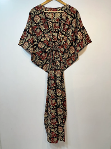 Vestido Kaftán sin Mangas de Algodón con Estampado Floral Tropical, Estilo Casual de Verano para Mujer, Disponible en Stock, Inspirado en las Islas del Pacífico Asiático - Product Image 4