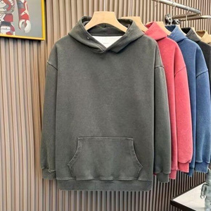 Sudadera con Capucha Extra Grande para Hombre, Color Sólido, Algodón French Terry, Informal, con Bolsillo Delantero, para Otoño - Product Image 4