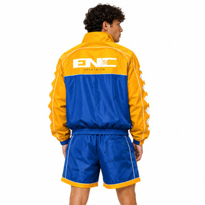 Survêtement unisexe streetwear haut de gamme en nylon imperméable coupe-vent avec shorts et vestes, et sweats à capuche réfléchissants zippés pour hommes et femmes - Product Image 2