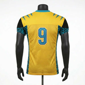 Custom Comfortable Stretchable Breathable Short Sleeve <b>Printed</b> 100% Polyester American <b>Football</b> Jersey Latest Style Team Fashion - Product Image 2