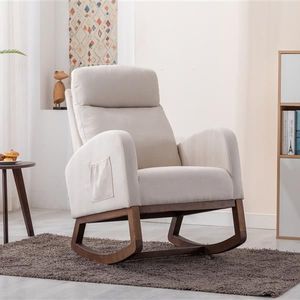 Poltrona a dondolo confortevole in stile relax per soggiorno con gambe in metallo, arredamento per interni, ideale per centri commerciali - Product Image 4