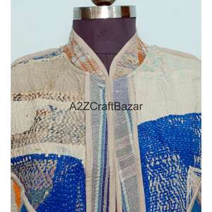 Chaleco Acolchado Kantha Vintage Hecho a Mano para Mujer, Estilo Boho Floral, 100% Algodón Puro, Diseño de Diseñador, para Primavera, Otoño e Invierno - Product Image 3