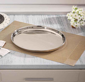 Assiettes de service en acier inoxydable, modernes, compatibles lave-vaisselle, vaisselle de table à prix abordable - Product Image 2