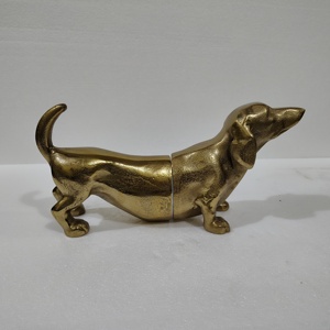 Metal Dachshund bookend Animal Desktop <b>Ornaments</b> Dachshund <b>Dog</b> Aluminium Bookends Sculpture Statue Figurine - Product Image 5