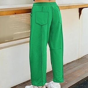 Pantalon cargo uni pour femme, coupe large, taille haute, avec cordon de serrage, décontracté, style streetwear - Product Image 3