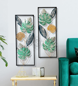 Arte Decorativo de Pared con Flores de Hierro Dorado, 2 Piezas, Decoración Metálica Moderna para Sala de Estar, Entrada y Oficina - Product Image 3