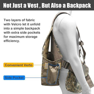 Chaleco de Caza Camo Dove Convertible en Mochila con Correas Ajustables y Bolsillos de Almacenamiento para Caza de Aves Acuáticas - Product Image 5