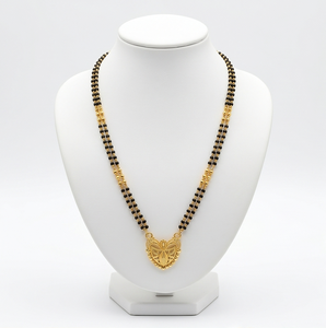 Collar Tradicional Divyoro de Aleación de Cobre Chapado en Oro con Cuentas y Colgante de Corazón, Joyería de Boda para Mujeres, Hinduismo - Product Image 1