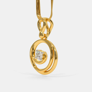 Collar con Colgante de Diamante Cultivado en Laboratorio en Espiral de Oro Amarillo - Product Image 3