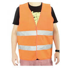 Gilet de sécurité réfléchissant pour homme, col en V, vêtement d'extérieur décontracté, tenue de travail d'automne, léger, respirant, en polyester gris avec bande jaune - Product Image 2