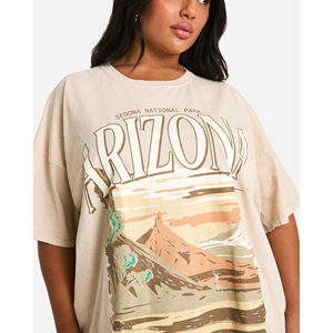 Camiseta de Mujer con Logotipo Personalizado, Estampado Puff, Corte Regular, Estilo Urbano, Informal, Transpirable, 100% Algodón - Product Image 5