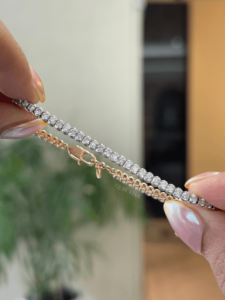 Luxury 18 KT Gold 6.5 Inches 9.169 Carat Round Lab Grown Diamond Tennis Bracelet Bezel Set Sophisticated Daily Wear Jewelry <b>Gift</b> - Product Image 3