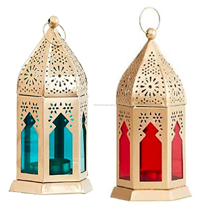 Golden Brass <b>Moroccan</b> Candle Lanterns Golden Wedding <b>Decoration</b> Lantern Beading Lantern Set at Cheapest Price - Product Image 4