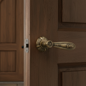 Manija de Puerta Floral Moderna de Latón |   Manija Decorativa para Puertas de Apartamento, Diseño Clásico para Entrada de Hogar y Oficina, 5 Pulgadas - Product Image 4