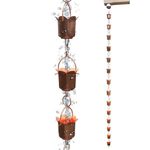 Cadena de Lluvia Cuadrada de Cobre Puro Tipo Pagoda para Canaletas, Alternativa Duradera y Decorativa a la Bajante Metálica, Decoración de Jardín, Fácil Instalación - Product Image 6