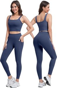 Top Trending Bnice Solid <b>Lace</b> Women's Yoga Leggings 2-Piece Set High Waist Seamed Breathable Spandex/Nylon Butt Lift Fitness - Product Image 4