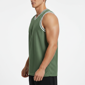 เสื้อบาสเก็ตบอลแขนกุดผู้ชายขายส่ง ผ้าตาข่าย ระบายอากาศ แห้งเร็ว เสื้อกีฬาแบบไม่มีแขน สั่งซื้อจำนวนมาก - Product Image 3