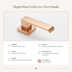 Luxury Brass Mortise Door <b>Handle</b> Set | Designer Lever <b>Handles</b> in Antique, Black, Graphite & Gold Finish for Interior Doors - Product Image 5