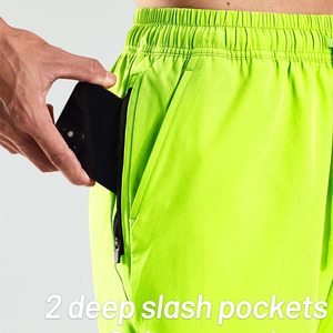 Pantalones cortos de movimiento activo para hombre, con doble costura, cintura con cordón, transpirables, profesionales - Product Image 4