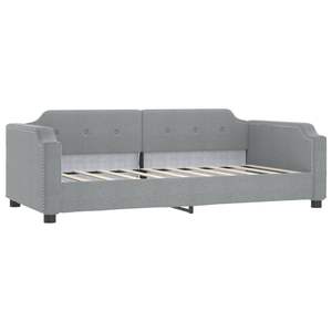 Cama Nido Individual de Madera Maciza con Tela Gris Claro (100% Poliéster) y Estructura Metálica, Sofá Cama - Product Image 2