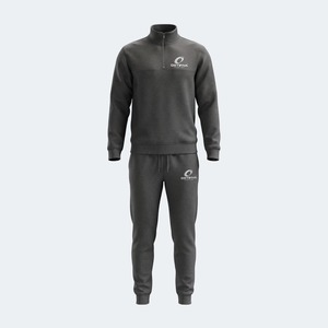 Breathable Solid Color Regular Fit 100%Cotton <b>Winter</b> <b>Wear</b> <b>Men</b> Tracksuit Set Custom Embroidery Logo New Arrival - Product Image 4