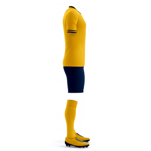 Camiseta de Fútbol Amarilla de Manga Corta para Hombre, Cuello en V, Absorbe la Humedad, Ropa Deportiva de Poliéster para Todas las Temporadas, Diseño Degradado - Product Image 4