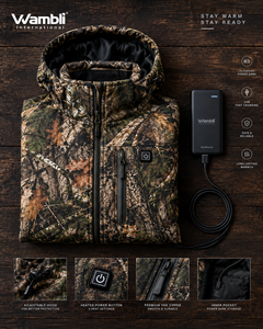 Veste de chasse décontractée pour homme, camouflage, chauffante électriquement, imperméable, coupe-vent, softshell, fermeture éclair intégrale, à capuche, pour l'extérieur - Product Image 4
