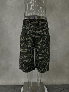 Shorts Bermuda Homme HSI en Coton Uni, Taille Mi-Haute Élastique, Respirant, Décontracté, avec Poches, Tissu 100% Coton, Fermeture à Cordon - Product Image 3
