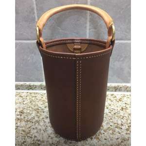 Poubelle décorative en cuir véritable, écologique, prix d'usine, faible MOQ - Product Image 1