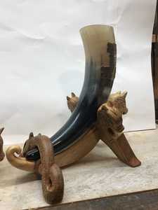 Viking Drinking Horn Exclusive Handmade Rustic Mug Authentic Medieval Warrior Polished Natural Norse Goblet <b>Raw</b> Love Buffalo Art - Product Image 4