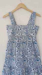 Vestido Maxi Boho Ligero de Algodón Puro para Mujer, con Estampado Floral, Vestido Maxi con Corte Evase, Exportación a India - Product Image 2