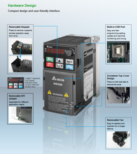 ไดรฟ์ปรับความถี่ Delta MS300 รุ่น VFD4A8MS11ANSAA ของแท้ รองรับมอเตอร์ IM&PMSM พร้อม Modbus มีสินค้าในสต็อก - Product Image 4