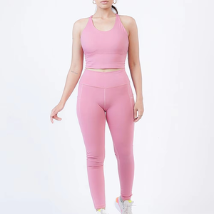 Conjunto de Yoga Cómodo y Sólido para Mujer, Ropa Deportiva, Spandex/Poliéster, Cintura Elástica, Transpirable, Elástico en Cuatro Direcciones, Personalizable - Product Image 6